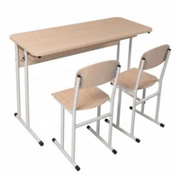 Bureau d'étagère d'étudiant réglable et chaise de classe standard double bureau d'étudiant avec deux chaises