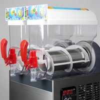 Nouvelle Machine à Granita Commerciale et Domestique Kolice 2 Bacs 15Lx2 en Acier Inoxydable avec Refroidissement par Air, pour Margaritas, 220V/110V