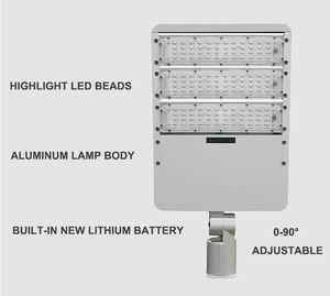 Lampe solaire de rue à LED 50W-120W IP65 <span class=keywords><strong>avec</strong></span> détecteur de mouvement extérieur, batterie au lithium, en aluminium, garantie 5 ans - Product Image 1