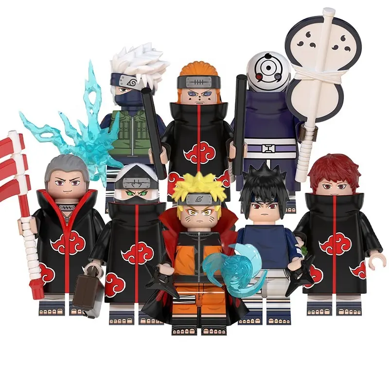 Wholesale WM6105 Anime cartoon uzumaki sasuke Uchiha obito hatake kakashi pein Mini figure compatible minifig building block set