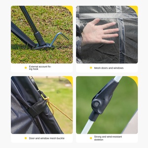 เต็นท์แคมป์ปิ้งอัตโนมัติแบบพกพาสำหรับฤดูร้อน รุ่น Black Cross Window Oxford  สำหรับ 3-4 คน ปิดบังแสงแดดได้เต็มที่ - Product Image 5