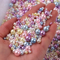 Perles acryliques rondes personnalisées 10 g/sac, couleurs mélangées/tailles perles 3/4/5/6/8mm perles d'imitation ABS