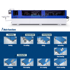 Máquina de bandas de borde Woodfung MY13T con bote de pegamento superior y máquina de bandas de borde completamente automática de haz de aluminio de elevación automática - Product Image 6