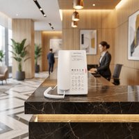 Téléphone d'hôtel H4 pour chambre d'hôtes, téléphone IP VoIP SIP, Wi-Fi double bande 6, 5 touches programmables, USB-A, icônes de touches personnalisables