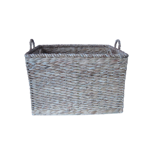 Juego de 2 Cestas tejidas rectangulares hechas a mano contenedor de almacenamiento de paja personalizable con jacinto de agua Vietnam al por mayor - Product Image 2