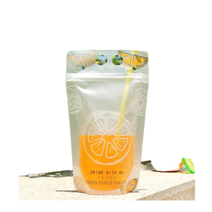 Plástico PE de calidad alimentaria congelada, 500ml, líquido carbonatado, bolsa de pie, contenedor de bebida biodegradable y reutilizable para agua - Product Image 1