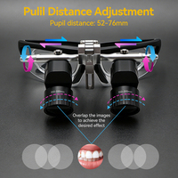 Nouvelle loupe dentaire ergonomique avec lumière 5W, distance de travail réglable 350mm-550mm, lunettes grossissantes chirurgicales 4-6X pour ORL TTL