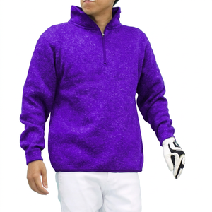 เสื้อสเวตเชิ้ตผู้ชายสีน้ำเงินล้วน คอตั้ง ซิป ¼  ทรงปกติ ระบายอากาศได้ดี สวมใส่สบาย ผลิตจากโพลีเอสเตอร์ 100% เหมาะสำหรับใส่ในฤดูใบไม้ร่วง - Product Image 2