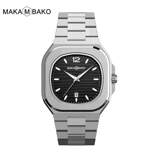 Reloj de Lujo para Hombre MAKA M <span class=keywords><strong>BAKO</strong></span> MK-543, Diseño Japonés, Caja Cuadrada, Acero Inoxidable, Luminoso - Product Image 3