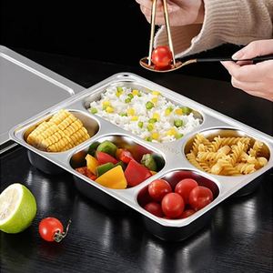 304 Stainless Steel 5 Compartments Rectangle Polished <b>Metal</b> Factory Direct <b>Lunch</b> <b>Box</b> With Lid Fits Eggs and Oranges - Product Image 5
