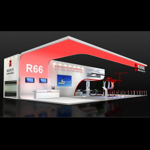 Stands de exhibición modulares Hinotech, rectangulares, de aluminio blanco, stand esquinero personalizado para ferias comerciales - Product Image 2
