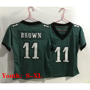 青少年儿童11 A.J.棕色批发高品质缝制刺绣美国美式橄榄球球衣 - Product Image 3