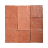 Carreaux en céramique émaillée rouge rétro 125x125mm, antidérapants et résistants à l'usure, pour la décoration murale intérieure dans les hôtels, les villas et les appartements