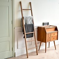 Échelle à couvertures en bois écologique de 1,80 m, 5 niveaux, pour salon, décoration murale, support vintage pour couvertures