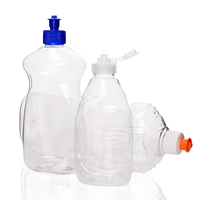 Bouteille vide en plastique PET de 250 ml, 500 ml, 750 ml, 1000 ml pour emballage de détergent à vaisselle liquide