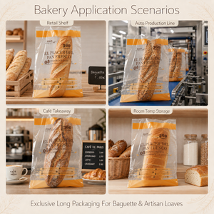 Bolsas de Embalaje para Panadería de Plástico Transparente con Logotipo Personalizado al por Mayor, Bolsas Planas para Pan de Grado Alimenticio CPP - Product Image 5