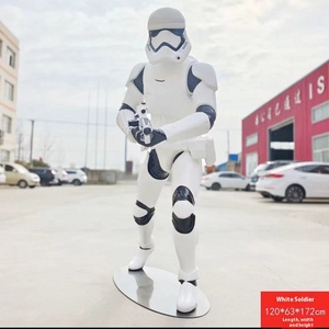 Résine artistique peint à la main TV film personnage soldats blancs grands ornements série tempête Sculpture cinéma centre commercial KTV décoration - Product Image 5