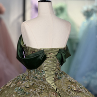 Robe de Quinceañera Jancember 6937 vert olive, robe de bal à nœud, robe de mariée forestière, robe de luxe pour fête d'anniversaire de 16 ans, banquet, cérémonie