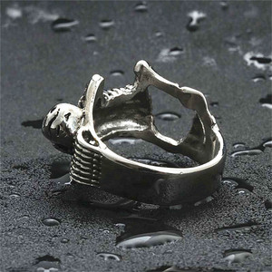 Bague squelette en argent pour homme, style punk, bijoux rétro, cadeau 26039 - Product Image 3