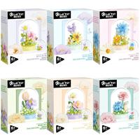 Lot de Blocs de Construction en Plastique ABS Micro, Modèles de Plantes Simulées, Jouets de Dessin Animé, Combinaison Multi-modèles, Version Q, 14+ DIY