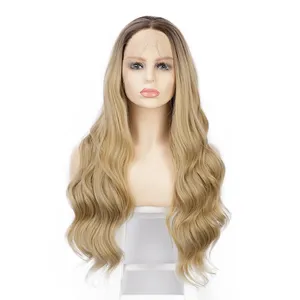 Ladies Straight New High Fashion 26 Inch Long Ombre Can You Dye Lace Front Heat Resistant Wig Hair Synthetic