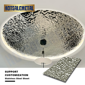 Panneau de plafond en acier inoxydable à effet d'ondulation de l'eau, finition miroir, taille personnalisée, pour hall d'hôtel - Product Image 5