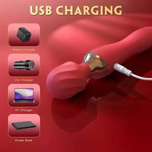 カスタムロゴマジック振動ワンドマッサージ器12周波数デュアルエンドワンダーAvワンドバイブレーター男性女性用 - Product Image 6