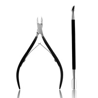 Juego de Cortaúñas de Acero Inoxidable D501, Cortador de Cutículas, Empujador de Cutículas, Herramientas de Manicura y Pedicura para Piel Muerta y Uñas Encarnadas