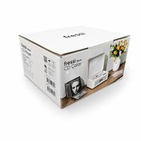 Boîte à fond à clipser en carton ondulé E-Flute 300 g/m² imprimée numériquement sur mesure pour l'emballage de platines vinyles et d'électronique domestique