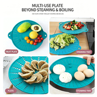 Tapis de cuisson vapeur en silicone avec doubles poignées, tapis de cuisson vapeur antiadhésif résistant à la chaleur / doublure de cuisine réutilisable de qualité alimentaire