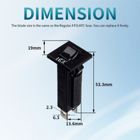Disjoncteur miniature Topstone W 0.5A unipolaire thermique 250VAC 32VDC pour montage sur rail DIN, panneau électrique basse tension
