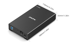 <strong>KINTEC</strong> K3525U3 Aluminum External Hard Drive Case USB 3.0 to 3.5" SATA III HDD Enclosure 5Gbps with Universal Compatibility - Product Image 3