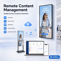 Layar Digital Signage 65 Inci FHD IPS LCD AG Anti-Glare Android Cloud CMS WiFi USB Playback untuk Retail Hotel Restoran