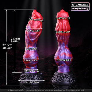 Vente en gros : Dildo Monstre Fantaisie pour Débutants de 10,98'' avec Grand Nœud, Plug Anal en Silicone, Masseur Point G avec Ventouse Puissante - Product Image 6