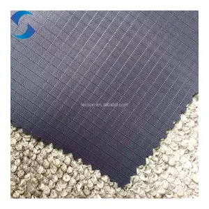 Tekstil Cina jacquard poliester pu dilapisi gulungan kain pola garis ganda 190T taffeta kain fungsional kain luar ruangan