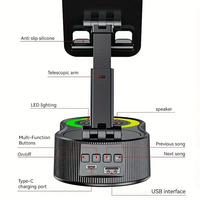Haut-parleur LED de chant de microphone de karaoké Portable BT MinI avec support de téléphone pliable et fonction de charge pour le camping de voiture de fête