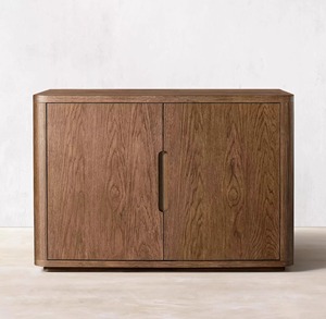 Mueble de TV de madera maciza, mueble de suelo francés con puertas dobles, mueble de salón de roble con puerta de cristal, armario lateral antipolvo, personalizado - Product Image 5