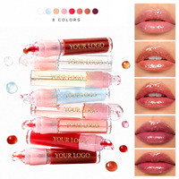 Groothandel Lip Oil Aangepaste Logo 8-kleuren Hydraterende Fruit Smaak Hydraterende Private Label Volle Gladde Veganistische Hydraterende Make-up