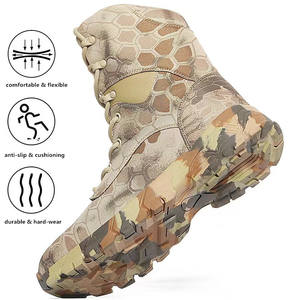 รองเท้าบูทเดินป่าล่าสัตว์กลางแจ้ง ผ้าโพลีเอสเตอร์ ระบายอากาศ กันน้ำ กันลื่น ลายพราง พื้นยางหนา - Product Image 2