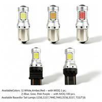 Lampu Rem Sein Belakang Universal 60-LED 1157 BAY15D P21/5W Merah CANBUS 9-50V 12V 24V Filamen Ganda 5-Sisi Lensa Alto Brillo