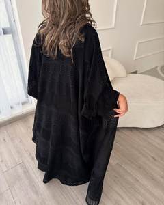 ガルフAbayasドレスあなた自身のAbayaプレーンブラックドバイイスラム教徒控えめな着用 - Product Image 3