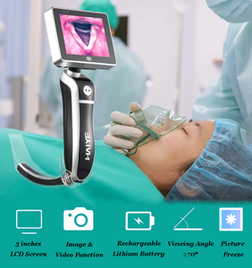 Laringoscopio de vídeo <span class=keywords><strong>desechable</strong></span> HD, laringoscopio quirúrgico ENT portátil médico/anestesia - Product Image 3