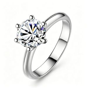 <span class=keywords><strong>Anillo</strong></span> Solitario con Aspecto de Latón al por Mayor, <span class=keywords><strong>Anillo</strong></span> de Boda de Lujo con Circonita Cúbica de Alto Brillo, <span class=keywords><strong>Anillo</strong></span> de Compromiso Clásico de 6 Garras, Regalo de Aniversario - Product Image 5