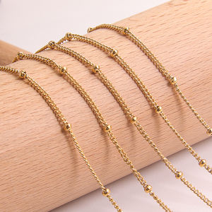 Powell – chaîne Satellite de perles en acier inoxydable, 20 pouces, 2 Mm, <span class=keywords><strong>plaqué</strong></span> <span class=keywords><strong>or</strong></span>, <span class=keywords><strong>pour</strong></span> la fabrication de <span class=keywords><strong>bijoux</strong></span>, vente en gros - Product Image 2