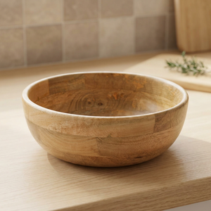Bol à mélanger et à servir en bois de manguier naturel, fait main, élégant et polyvalent, idéal pour salades et soupes, prix export. - Product Image 4