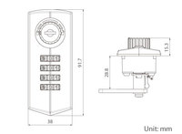YH1208 Serrure métallique sécurisée pour casier, serrure à combinaison pour tiroir, serrure de sécurité pour armoire à code