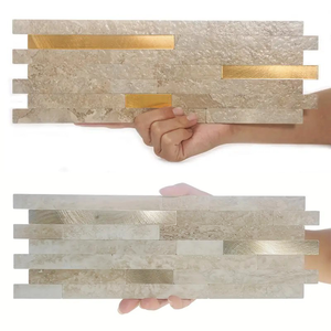 Gạch dán tường giảm giá, dạng dải dài, vân đá cẩm thạch, dễ dán, chống thấm, tự làm, thích hợp cho ốp tường bếp, gạch mosaic