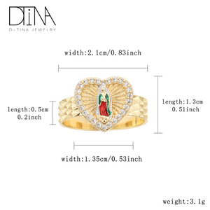Anello Madonna con Zircone a Forma di Cuore, Regalo per la Festa della Mamma, Anillo De La Virgen Del Amor - Product Image 6