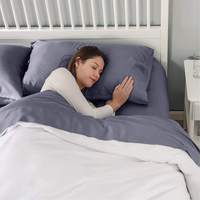 Ensemble de draps en bambou Soft Premium 300TC 100% Queen Grey avec poche profonde 4 pièces