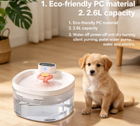 Fontaine à eau pour animaux de compagnie avec 3 modes de débit d'eau, transparente en PC, abreuvoir pour chat, cascade, autonomie de 60 jours, station d'eau sans fil pour chien